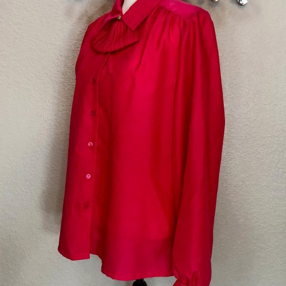 Awesome Deep‎ Pink 90s Business Casual/Professional Blouse - W 16 - Picture 3 of 9